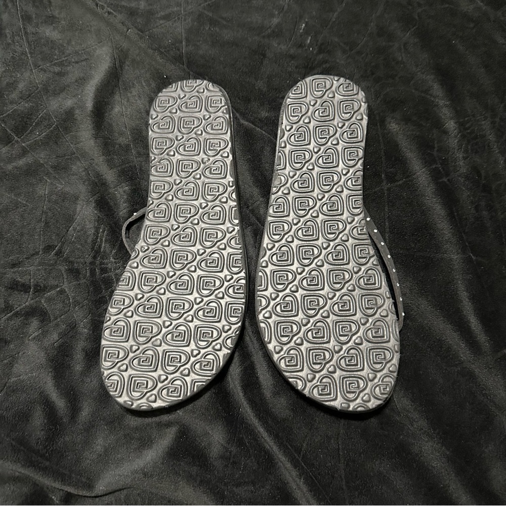 Rhinestone Flip Flops, - Picture 2 of 3